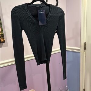 Women's Ribbed V-Neck Top